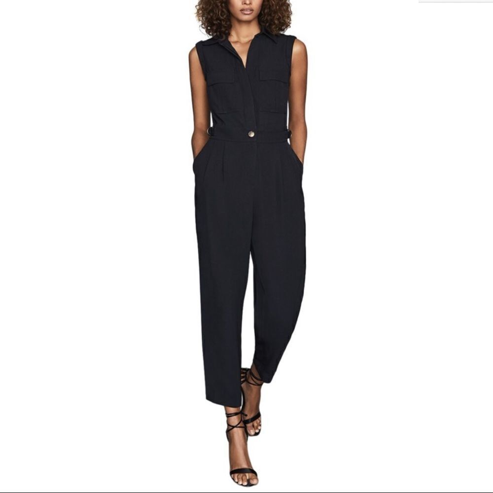 Reiss Abella Utility Sleeveless Jumpsuit In Navy - Picture 3 of 12